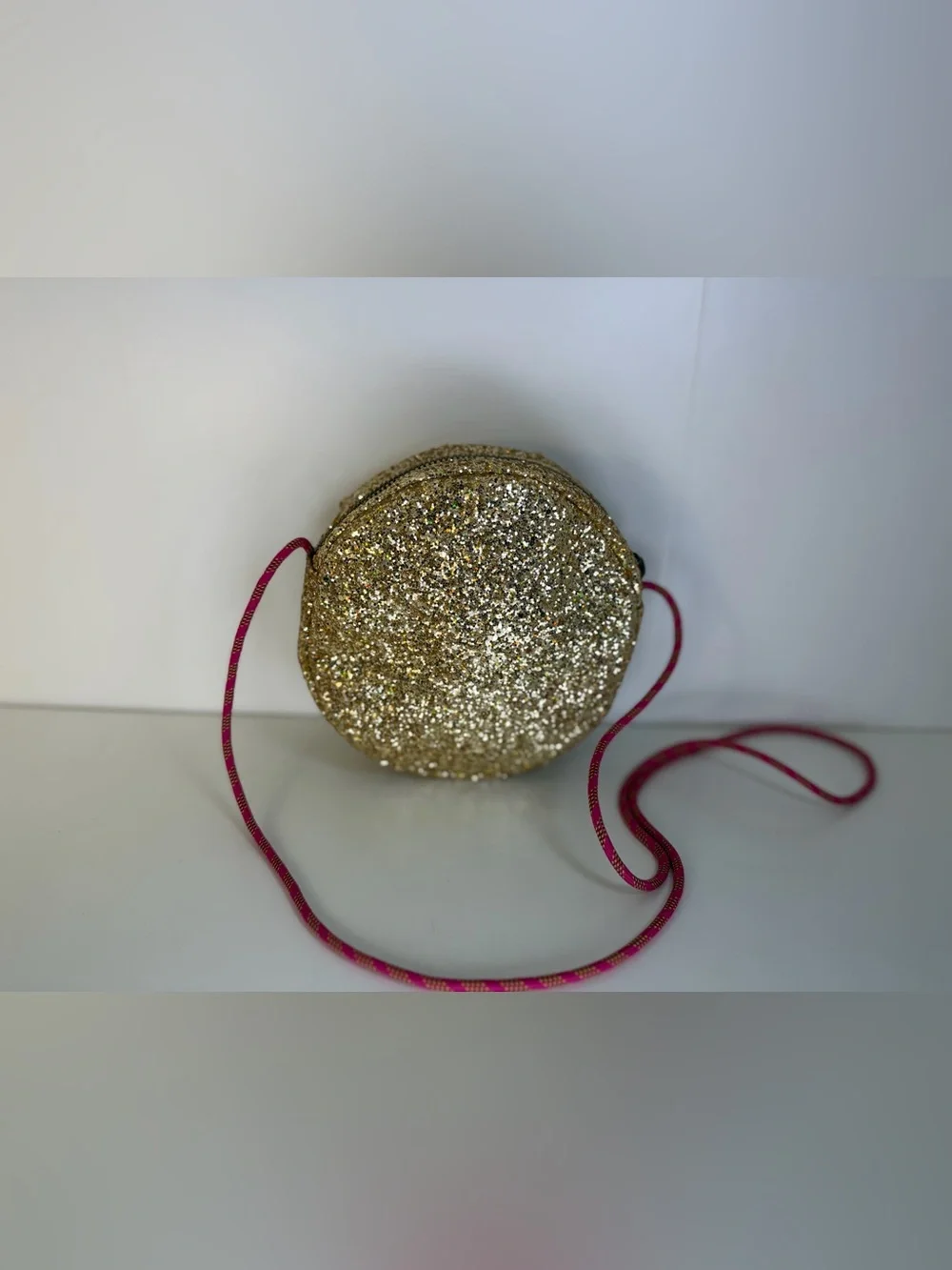Crewcuts Gold Glitter Heart-Eyes Emoji Mini Crossbody 😍